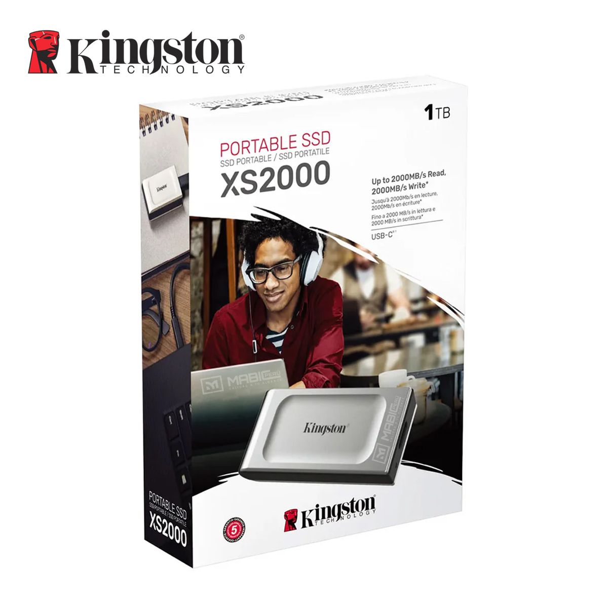KINGSTON - Disco Sólido Externo Kingston XS2000 1TB - Plata - Portátil