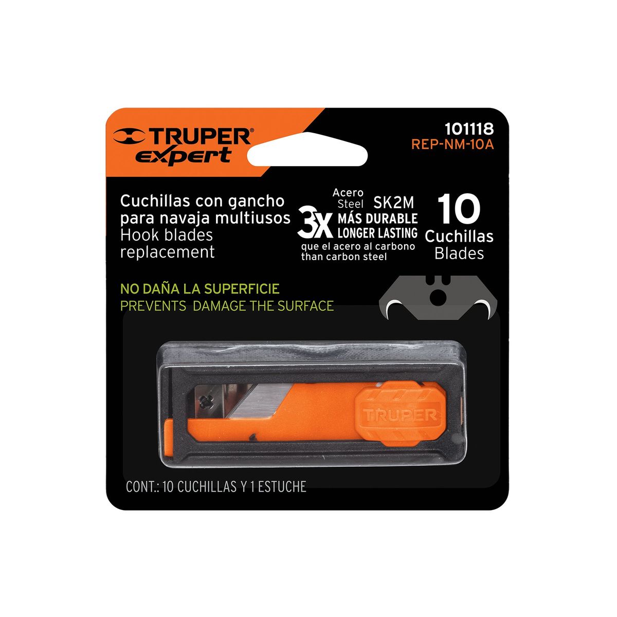 TRUPER - Cuchilla Cutter Hoja de 19mm Gancho x 10 Uni 101118 Truper Expert
