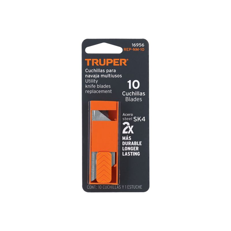 TRUPER - Cuchilla Cutter Hoja de 19mm Acero ASK4 x 10 Uni 16956 Truper