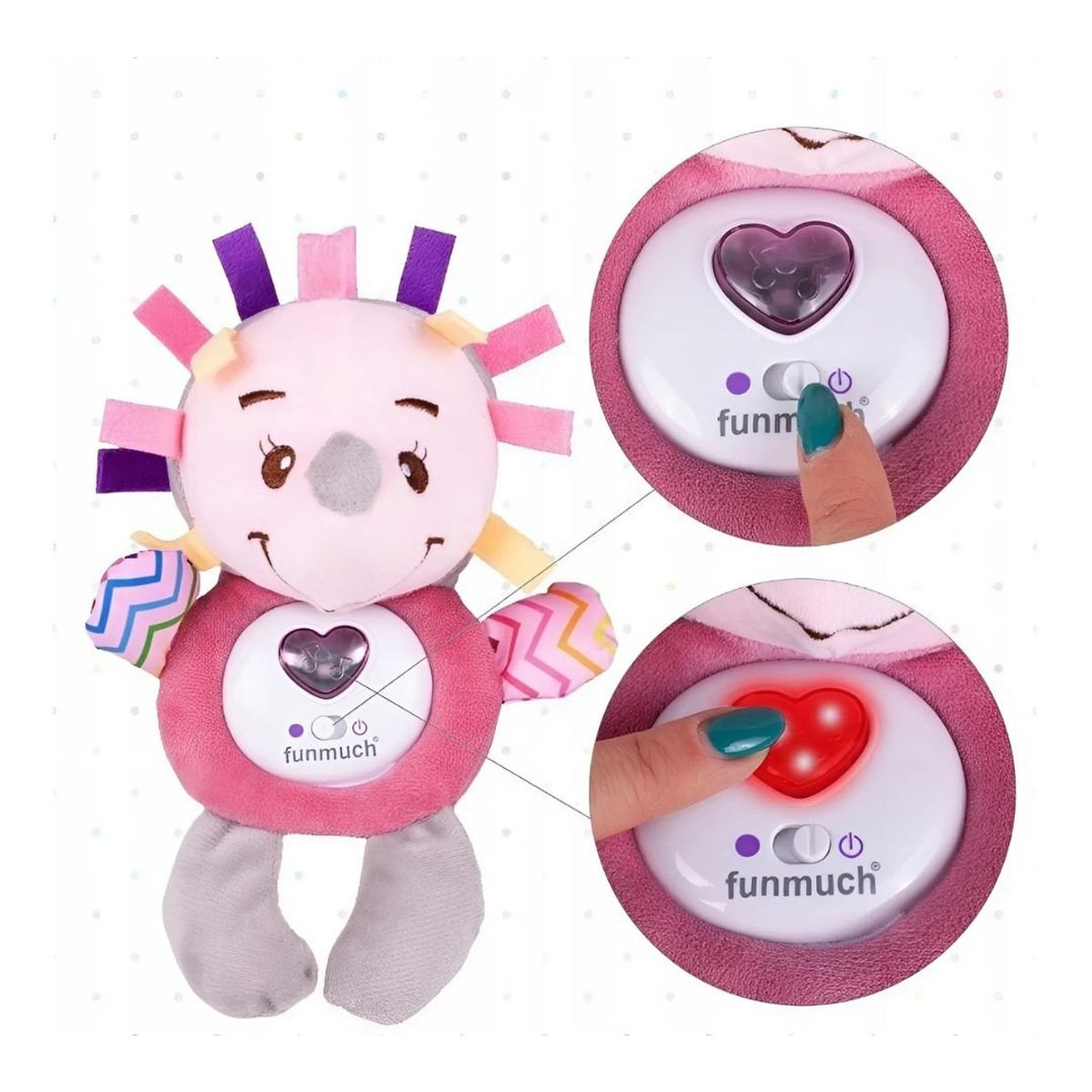 GENERICO - Peluche Musical Funmuch con Luces para el Desarrollo Sensorial - Bebé Niña