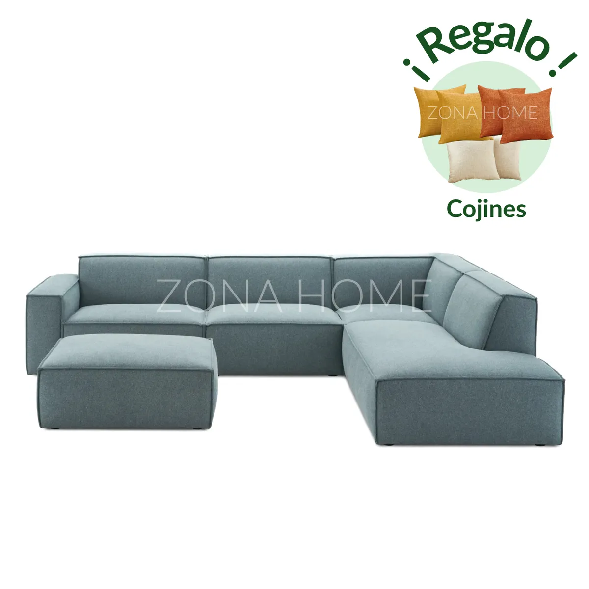 GENERICO - Seccional Barcelona 3 Cuerpos Derecho En L - Turquesa