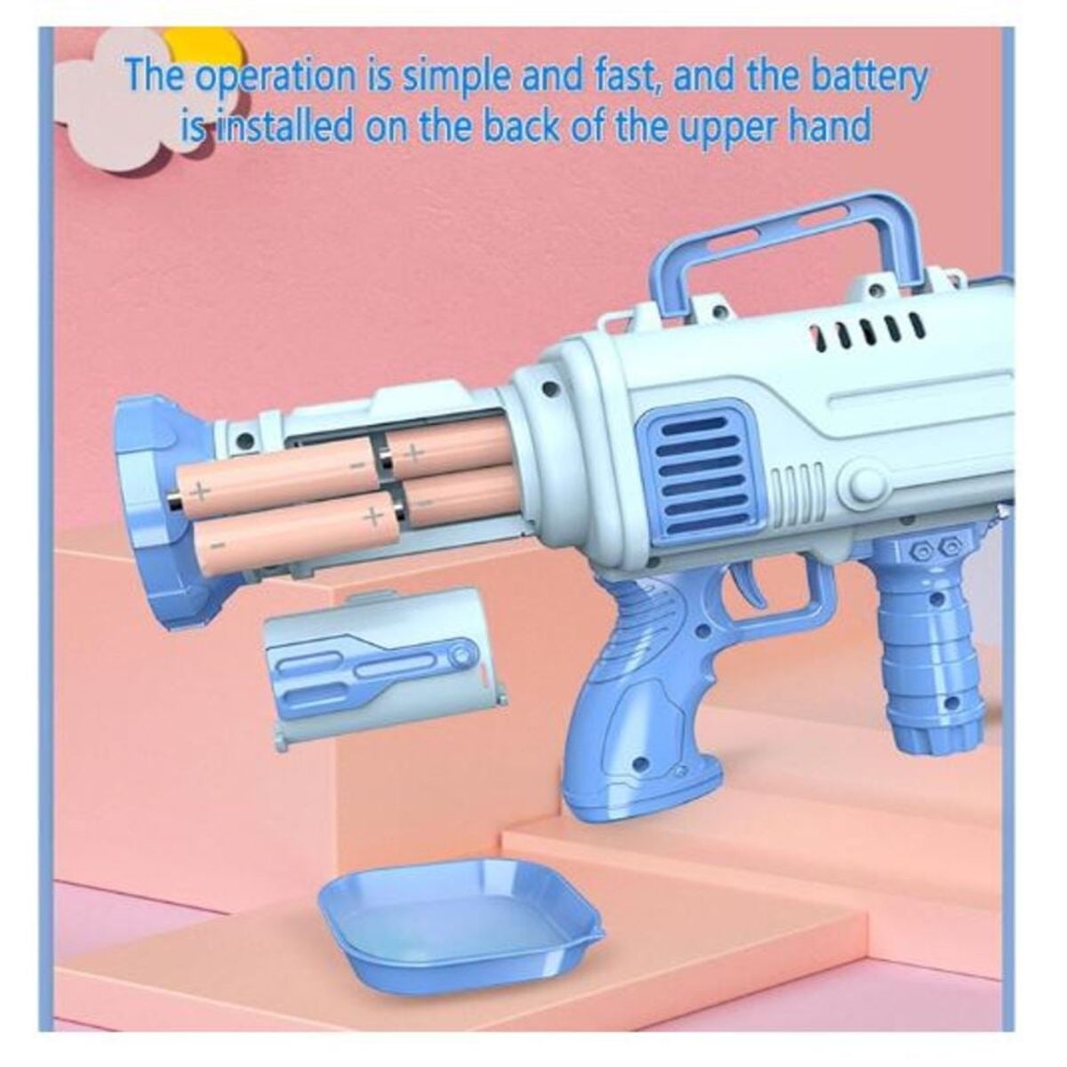 GENERICO - Lanzador de burbujas de jabón de 32 agujeros - Azul