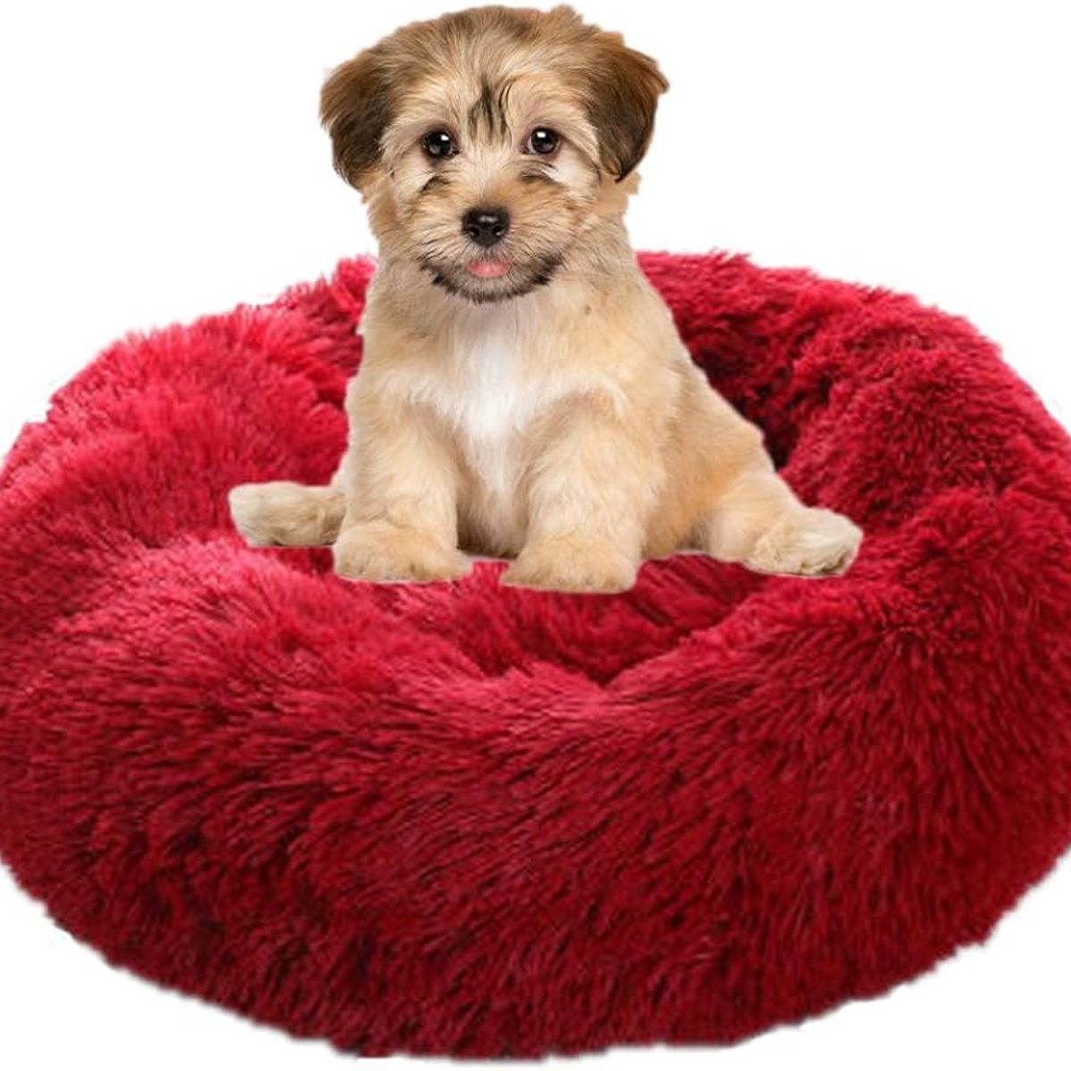 GENERICO - Cama dona para mascota 60cm - Rojo