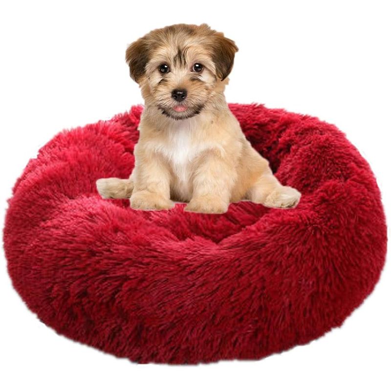 GENERICO - Cama dona para mascota 60cm - Rojo