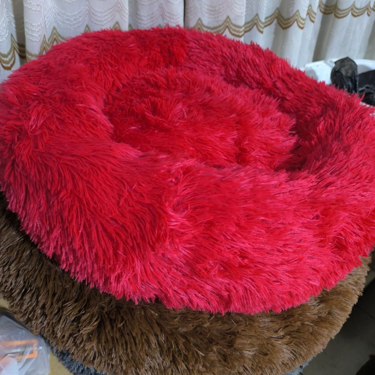 GENERICO - Cama dona para mascota 60cm - Rojo