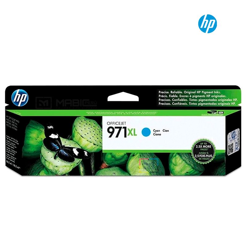 HP - Cartucho de Tinta HP 971XL Cian CN626AM Original