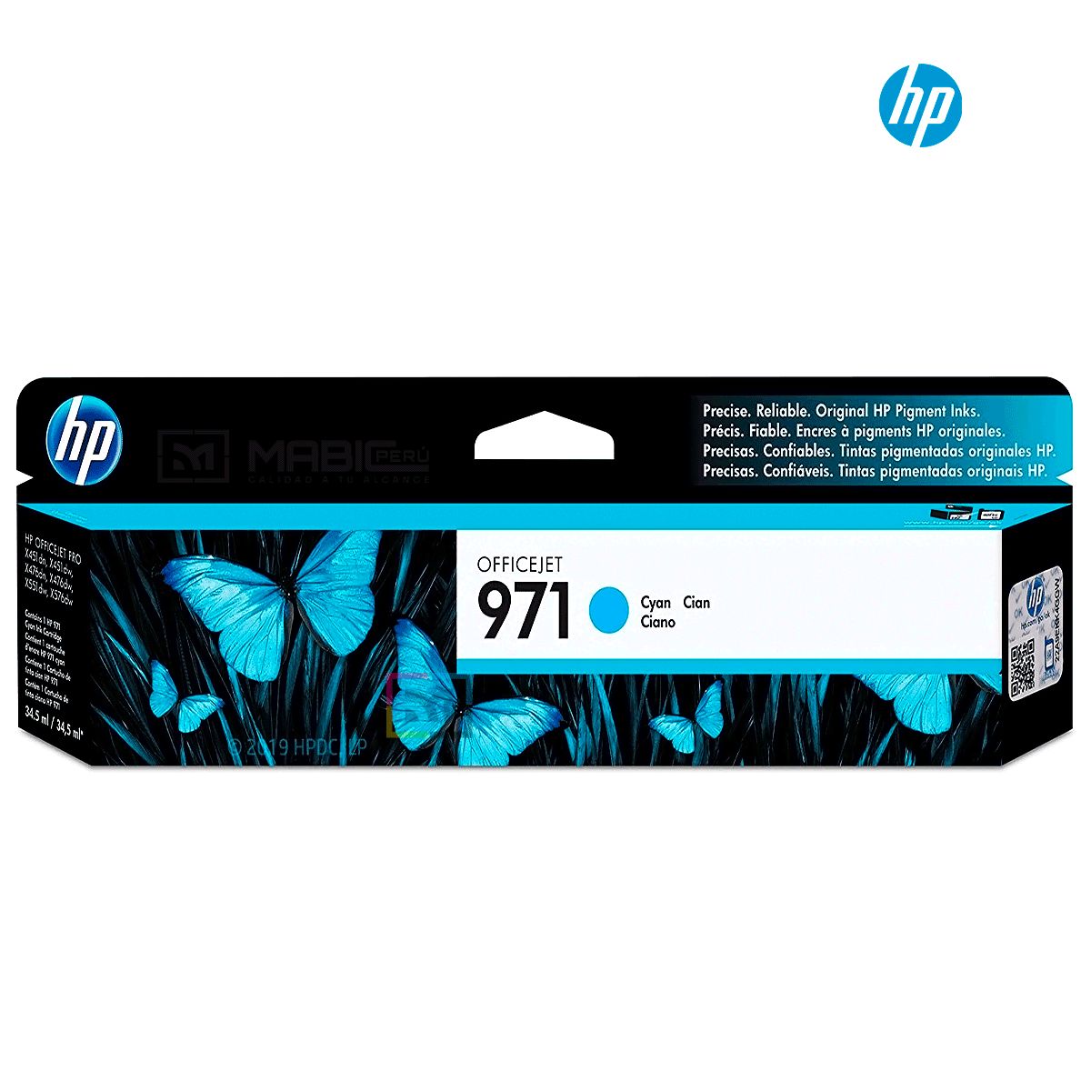 HP - Cartucho de Tinta HP 971 Cian CN622AM Original