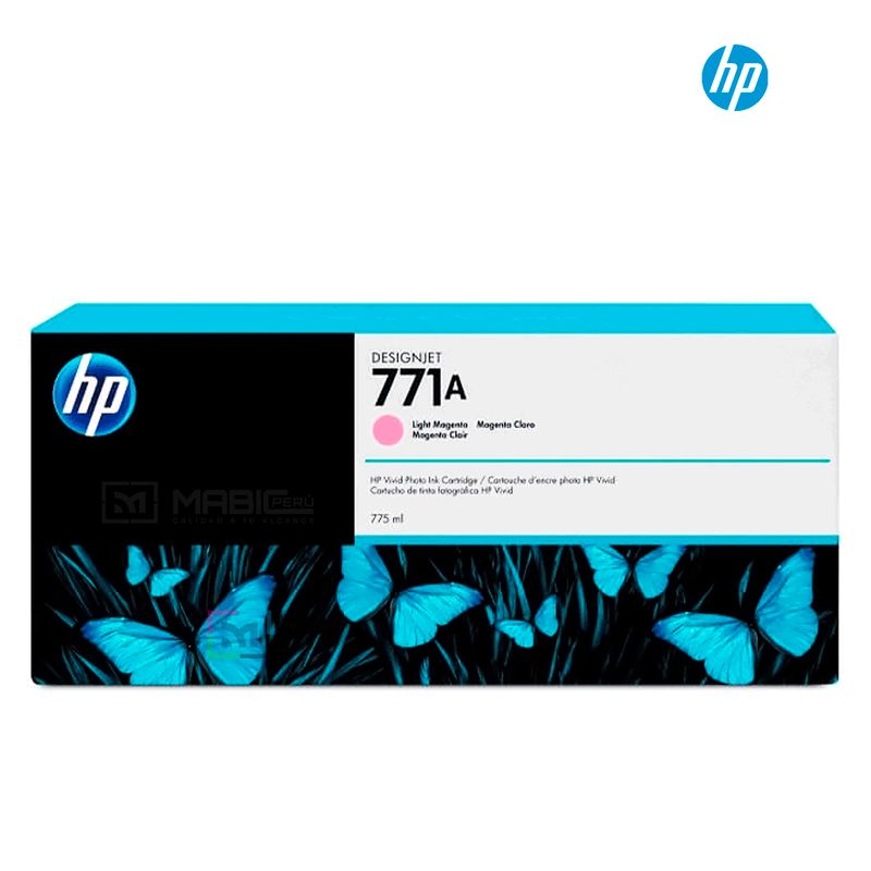 HP - Cartucho de Tinta HP 771A Magenta Claro B6Y19A Original
