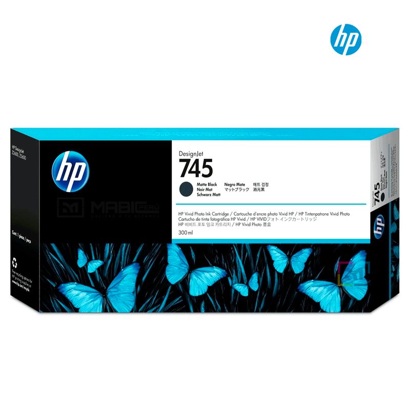 HP - Cartucho de Tinta HP 745 Negro Mate F9K05A Original