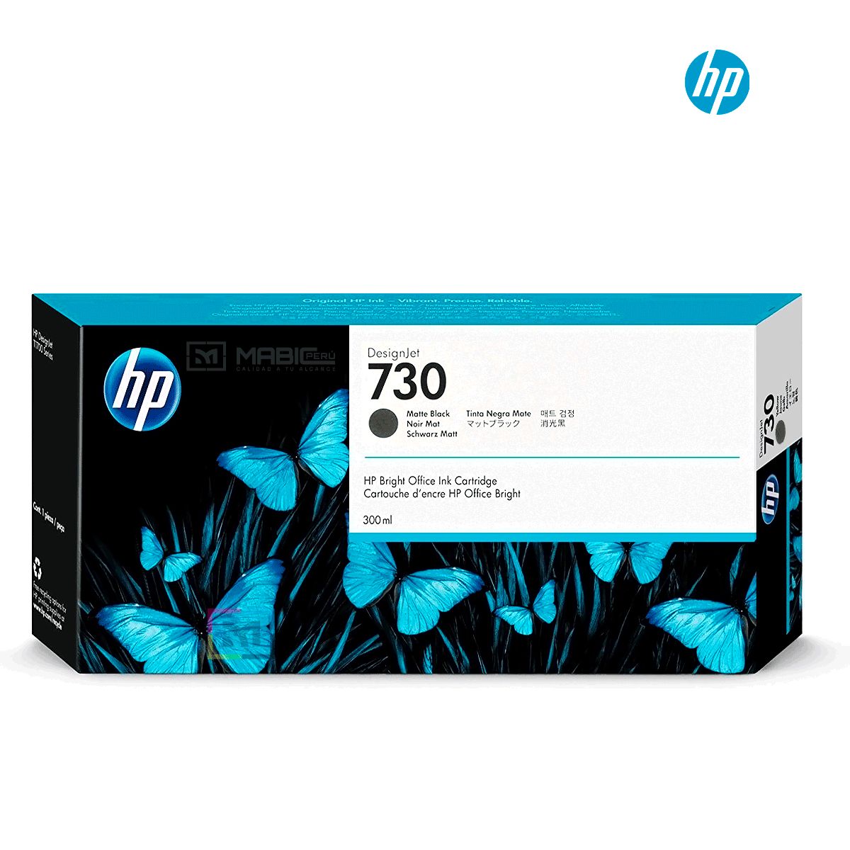 HP - Cartucho de Tinta HP 730 Negro Mate P2V71A Original