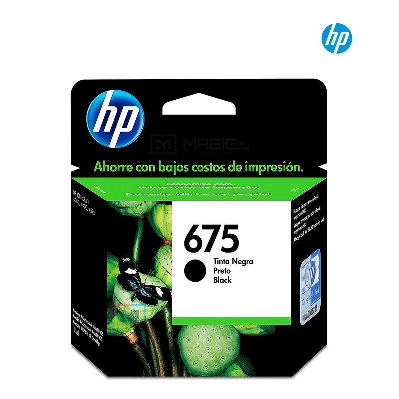 HP - Cartucho de Tinta HP 675 Negro CN690AL Original