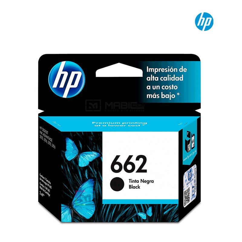 HP - Cartucho de Tinta HP 662 Negro CZ103AL Original