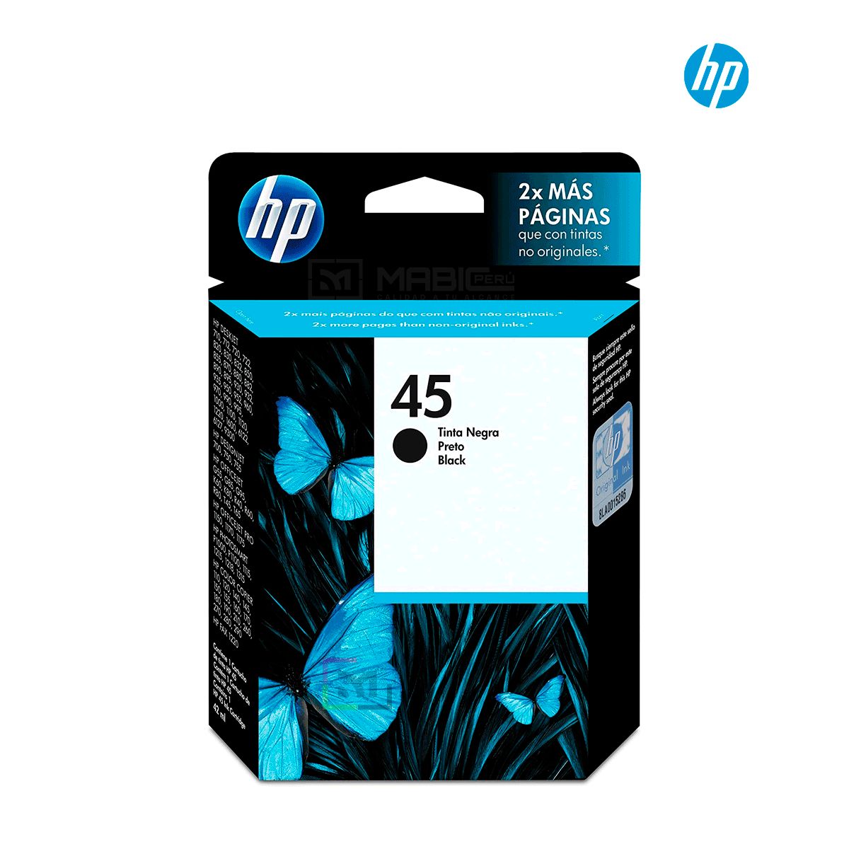 HP - Cartucho de Tinta HP 45 Negro 51645AL Original