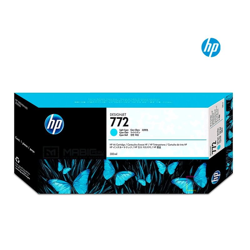 HP - Cartucho de Tinta HP 772 Cian Claro CN632A Original