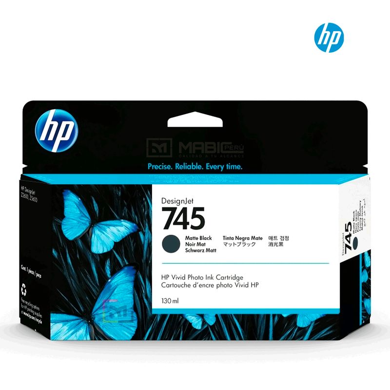 HP - Cartucho de Tinta HP 745 Negro Mate F9J99A Original