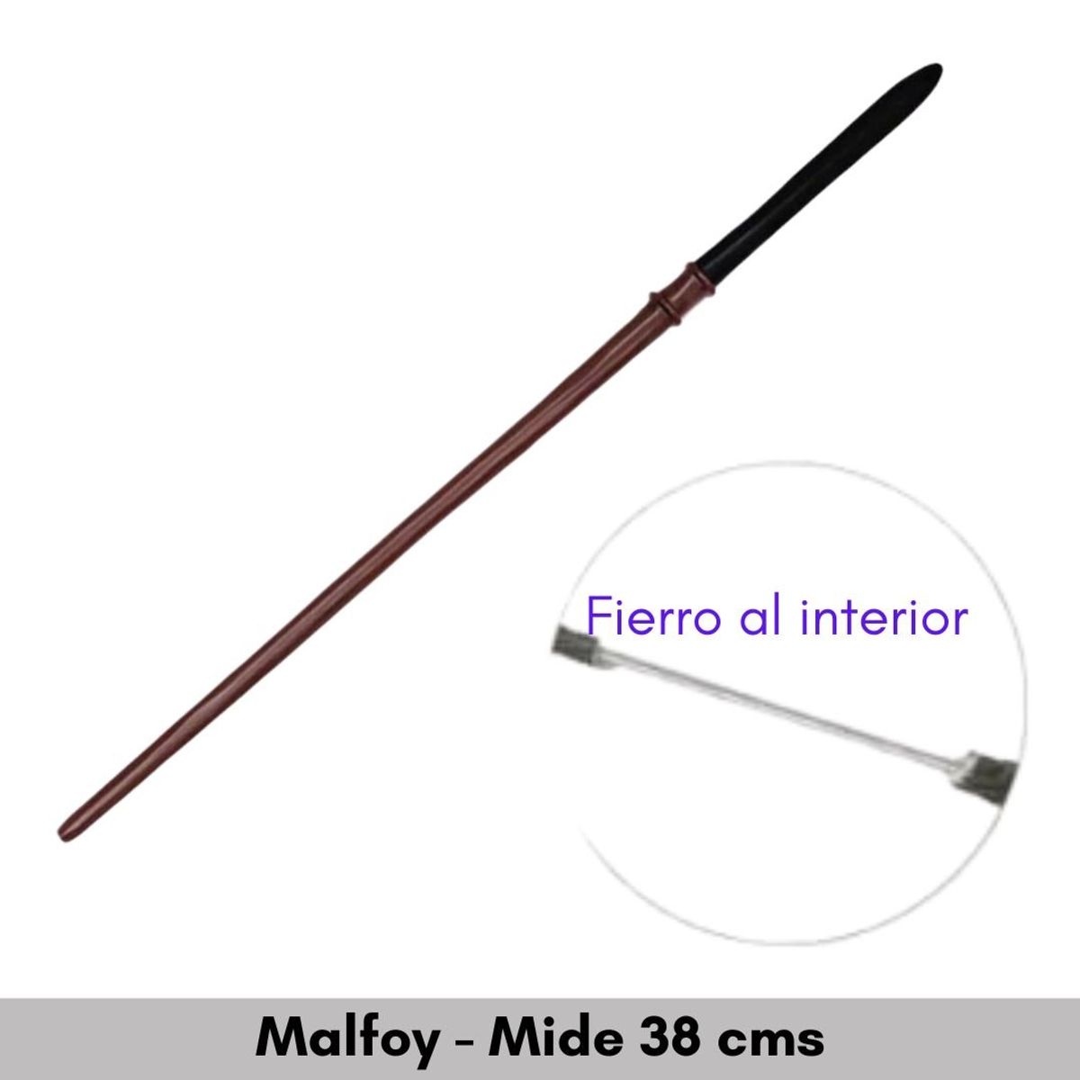 GENERICO - Varita Draco Malfoy Fierro al interior - No viene en caja