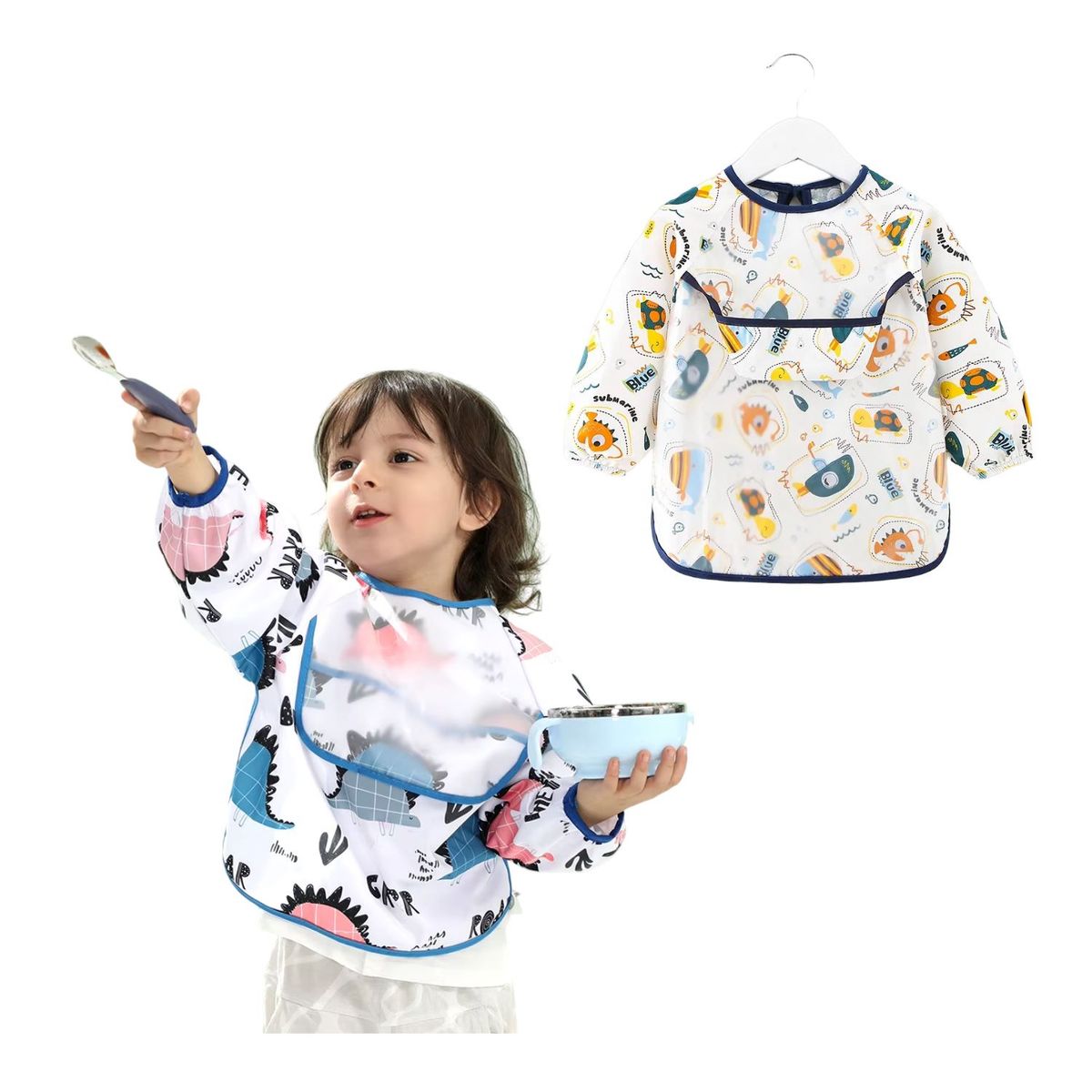 GENERICO - Babero Impermeable 24 a 36 meses Mundo Marino