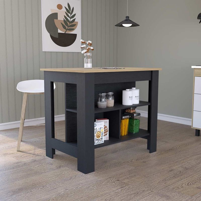 GENERICO - BARRA DE COCINA ADA  DUNA-WENGUE - ENVÍO ARMADO Y MELAMINA 18mm