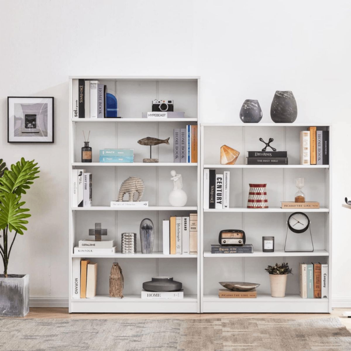 GENERICO - Librero Estante 5 Divisiones Zenda Blanco Muebles Gaudi