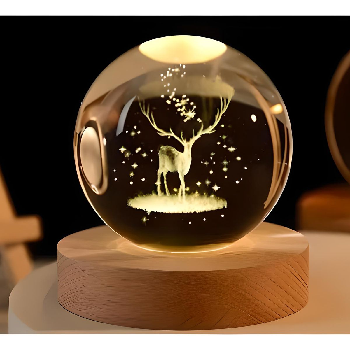 GENERICO - ESFERA DE CRISTAL LÁMPARA LED ADORNO RENO DECORATIVO 3D