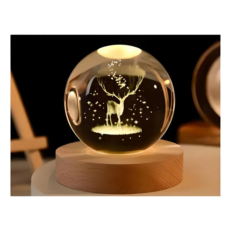 GENERICO - ESFERA DE CRISTAL LÁMPARA LED ADORNO RENO DECORATIVO 3D