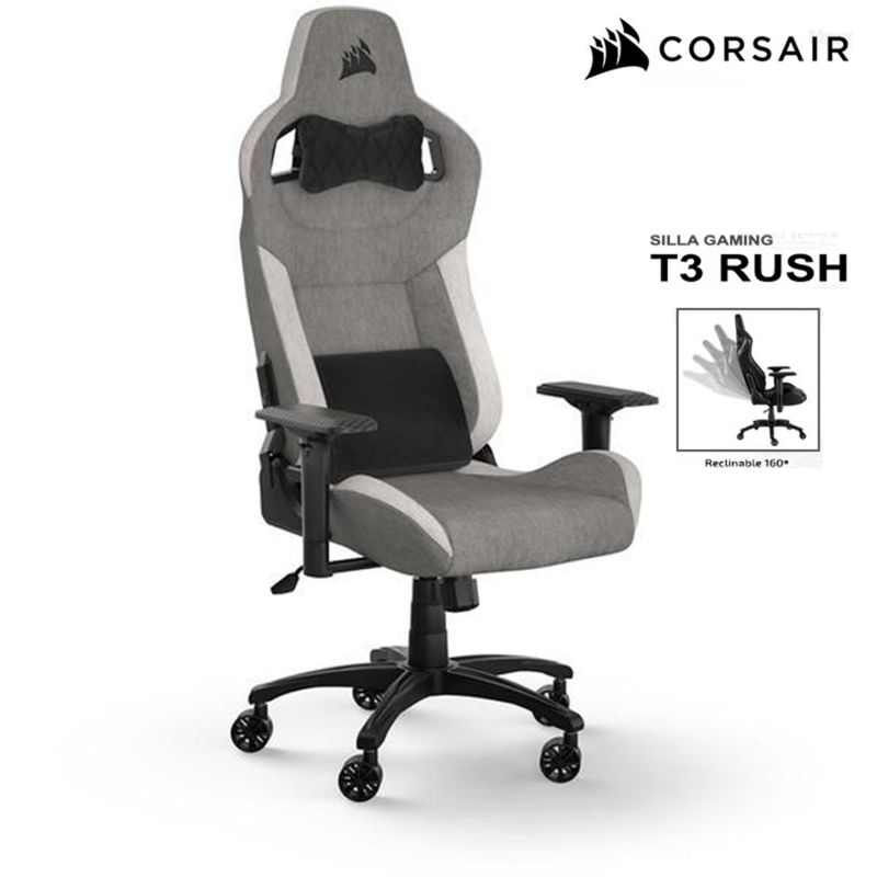 CORSAIR - Silla Gamer Corsair T3 RUSH Grisblanco