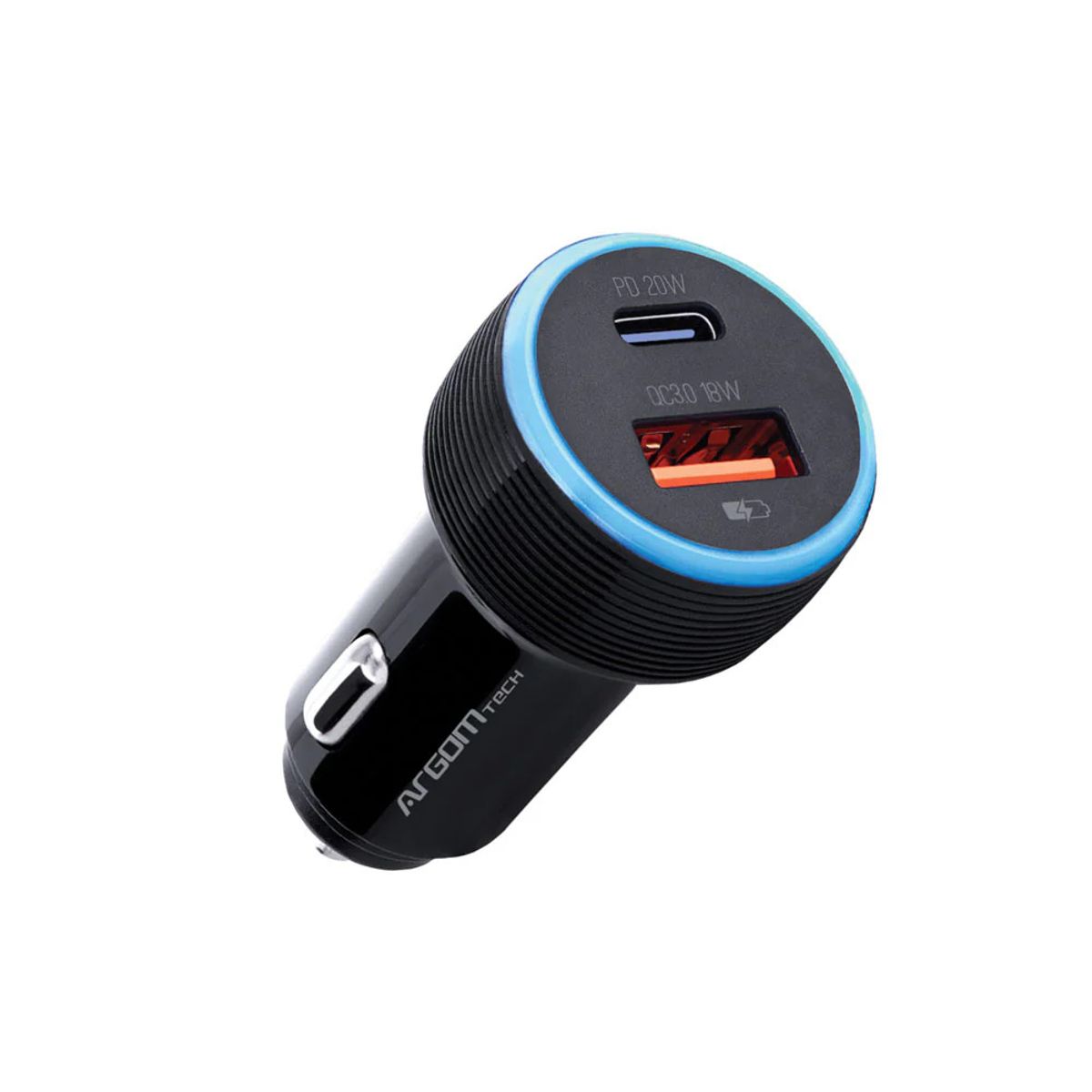 ARGOMTECH - CARGADOR DUAL PARA AUTO TIPO C - USB FORCE C1 36W