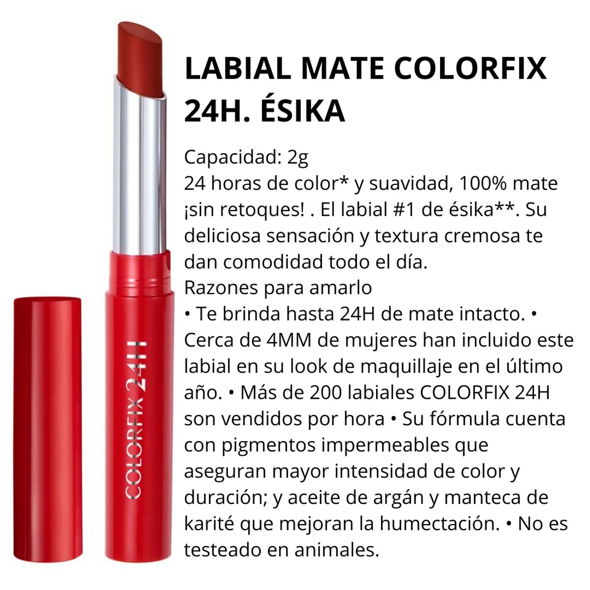 ESIKA - Labial nude fuerza colorfix 24h mate ésika