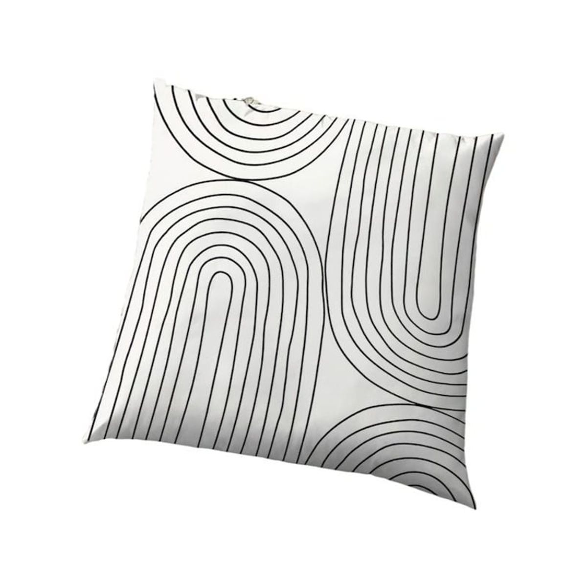 GENERICO - Cojin Minimalista Rayas Blanco Y Negro Abstracto Blanco 50X50 cm