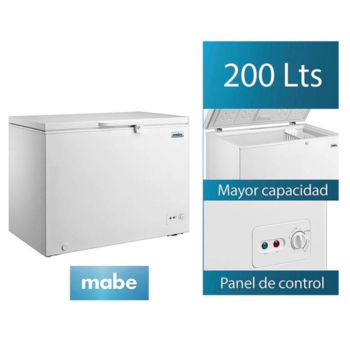 MABE - Congeladora Horizontal 198 L Netos Mabe CHM200PB3 - Blanco