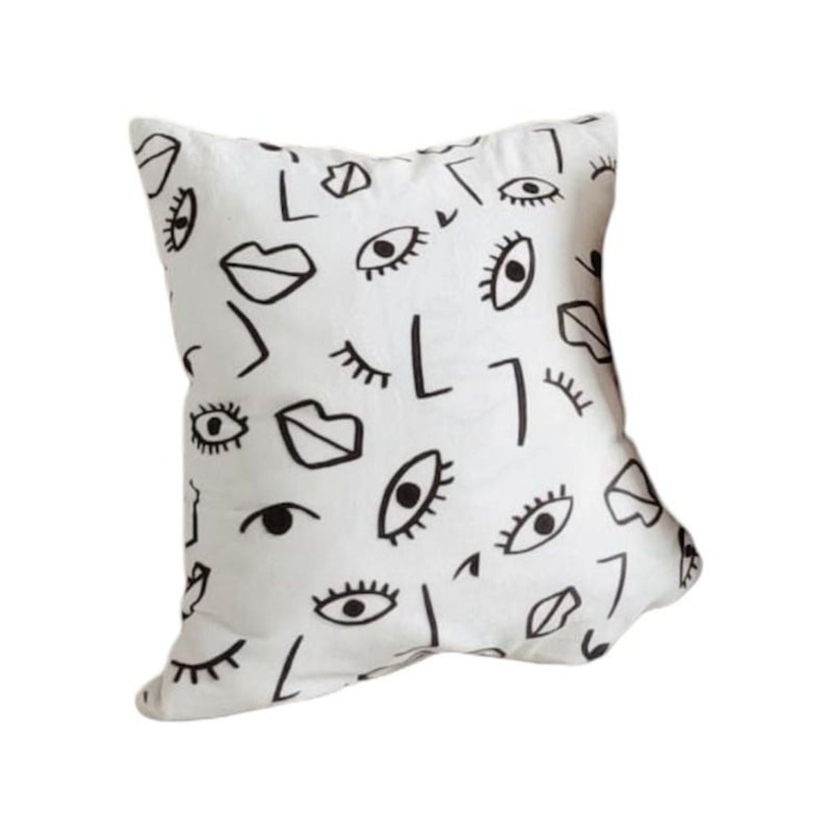 GENERICO - Funda Minimalista Home Blanco Muchos Ojos Abstracto 50x50 Cm