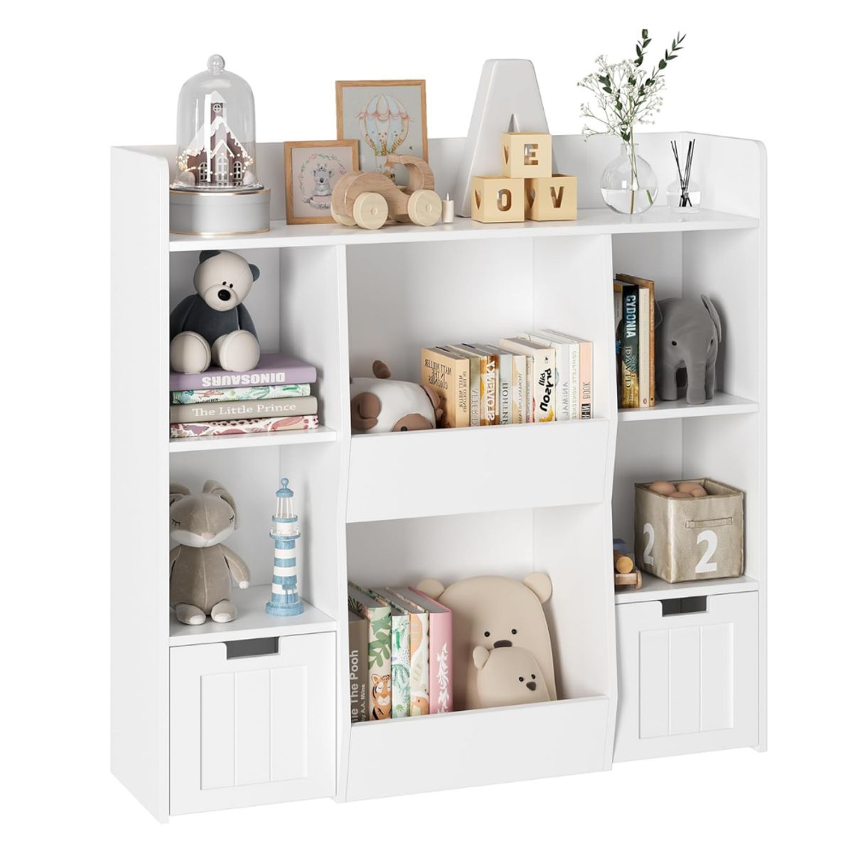 GENERICO - Estante Juguetero Organizador Infantil Sasuke Blanco Muebles Gaudi