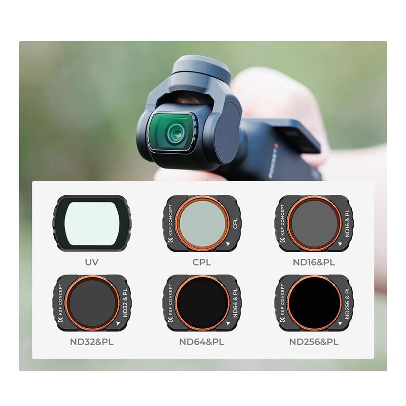 K&F CONCEPT - Kit de filtros para DJI Osmo Pocket 3 (UV+CPL+ND) - K&F Concept