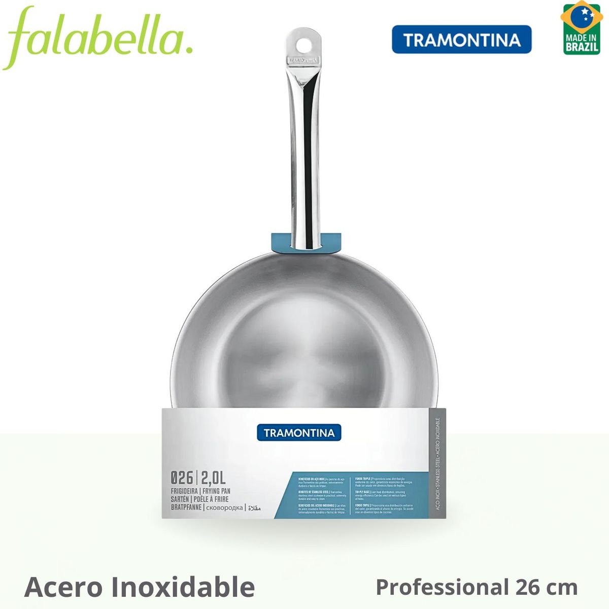 TRAMONTINA - Sarten Profesional Inox # 26 - Tramontina.