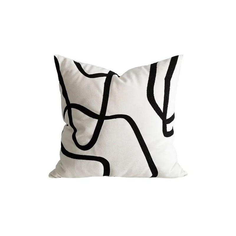 GENERICO - Cojin Minimalista  Home Lazos Negros Sublimado 50X50 CM