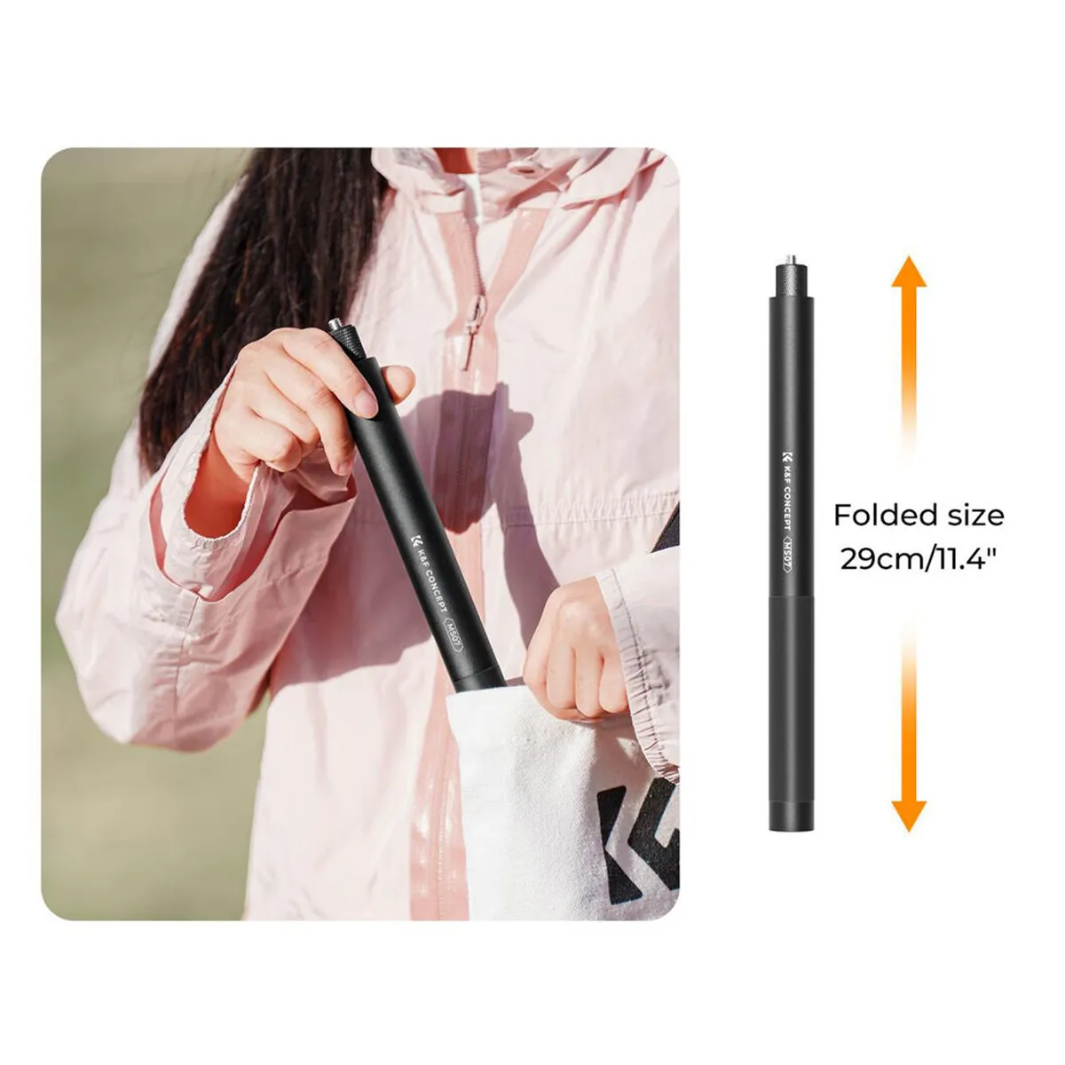 K&F CONCEPT - Palo selfie invisible MS07 para Gopro, DJI Action, Insta 360 - K&F