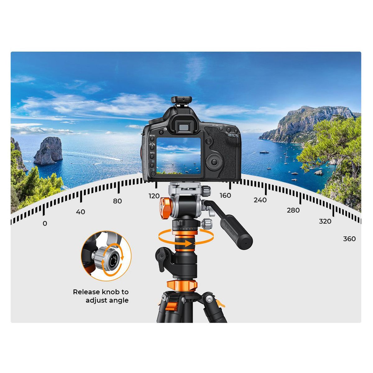 K&F CONCEPT - Cabezal de trípode para video FH-03 - K&F Concept