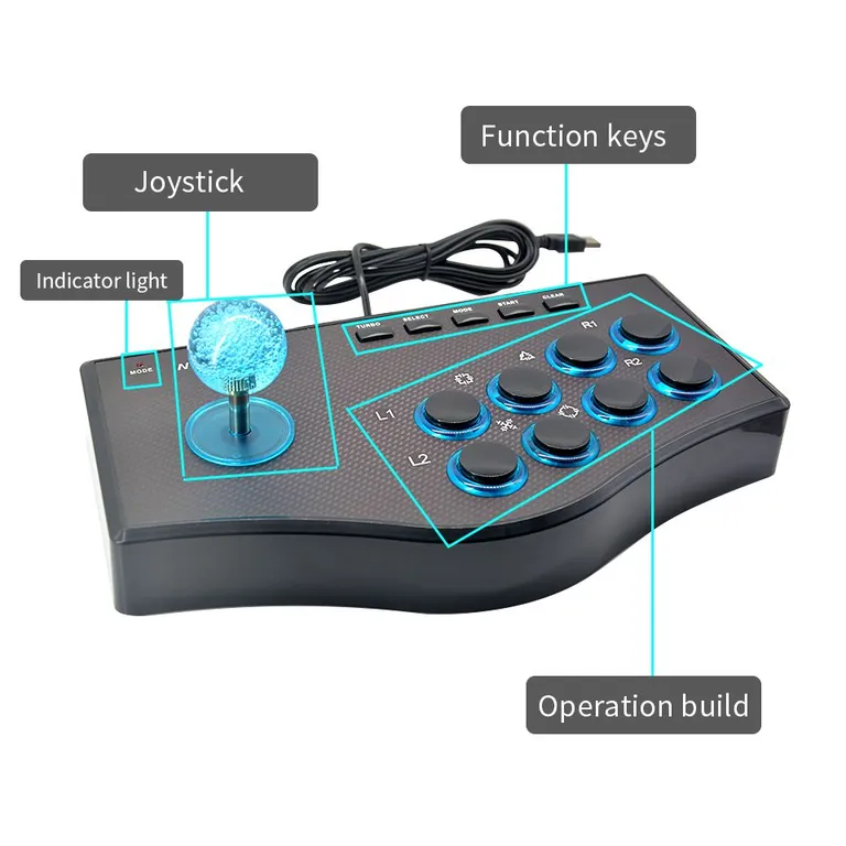 Mando Retro Arcade Nygacn Joystick para Ps2 Ps3 Pc Android Tv Smart ...