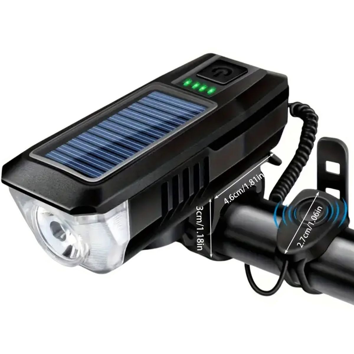 GENERICO - LUZ CON TIMBRE ELECTRÓNICO RECARGABLE SOLAR COLOR NEGRO