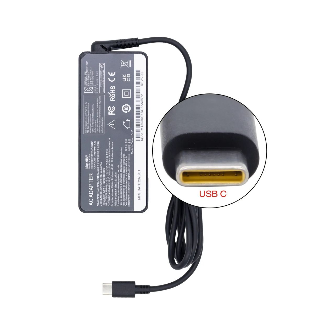 LENOVO - CARGADOR LENOVO PUNTA C - 5 20V - 3.25A - 65W -