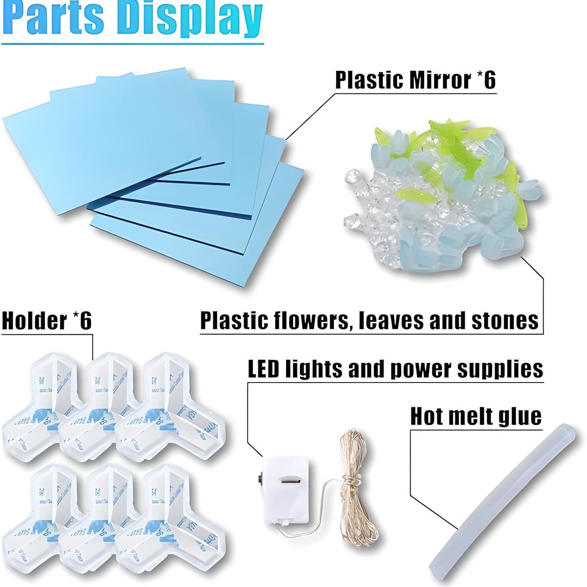 GENERICO - LÁMPARA FORMA DE CUBO DE TULIPANES EFECTO INFINITO PARA ARMAR