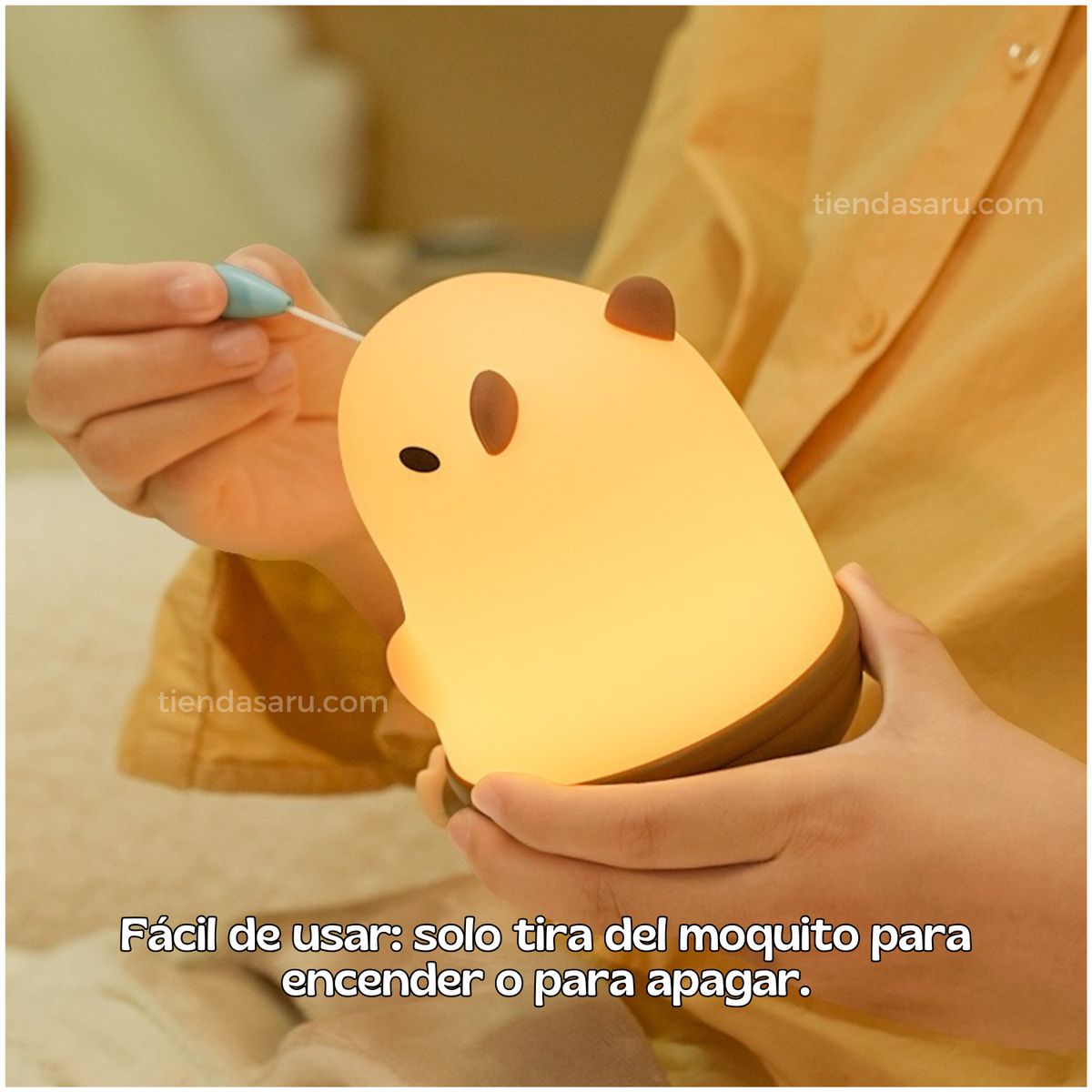 GENERICO - Lámpara Nocturna Capibara Moquito con Luz Regulable – 12 cm