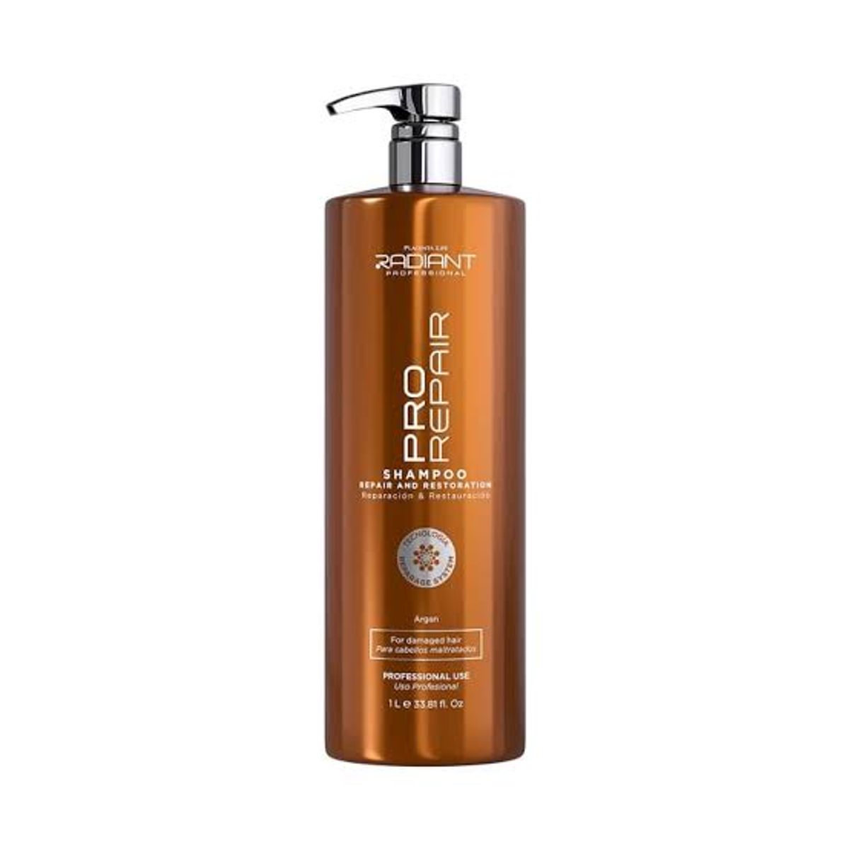 PLACENTA LIFE - Shampoo Radiant Profesional Argán Pro Repair cabello maltratado 1LT
