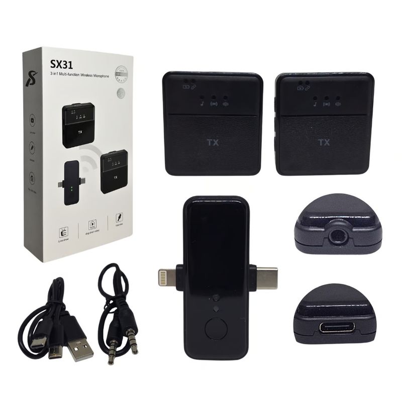 GENERICO - Micrófono Inalámbrico Tipo C y Lightning SX31