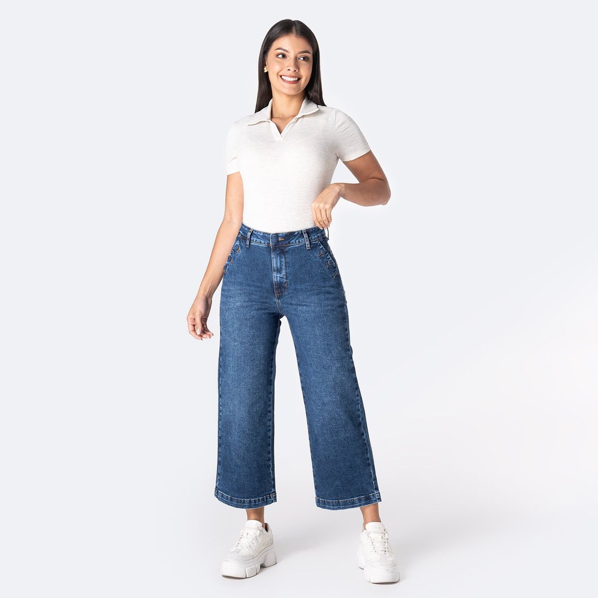 PIONIER - Pantalon Denim Stretch Brunelha Pionier