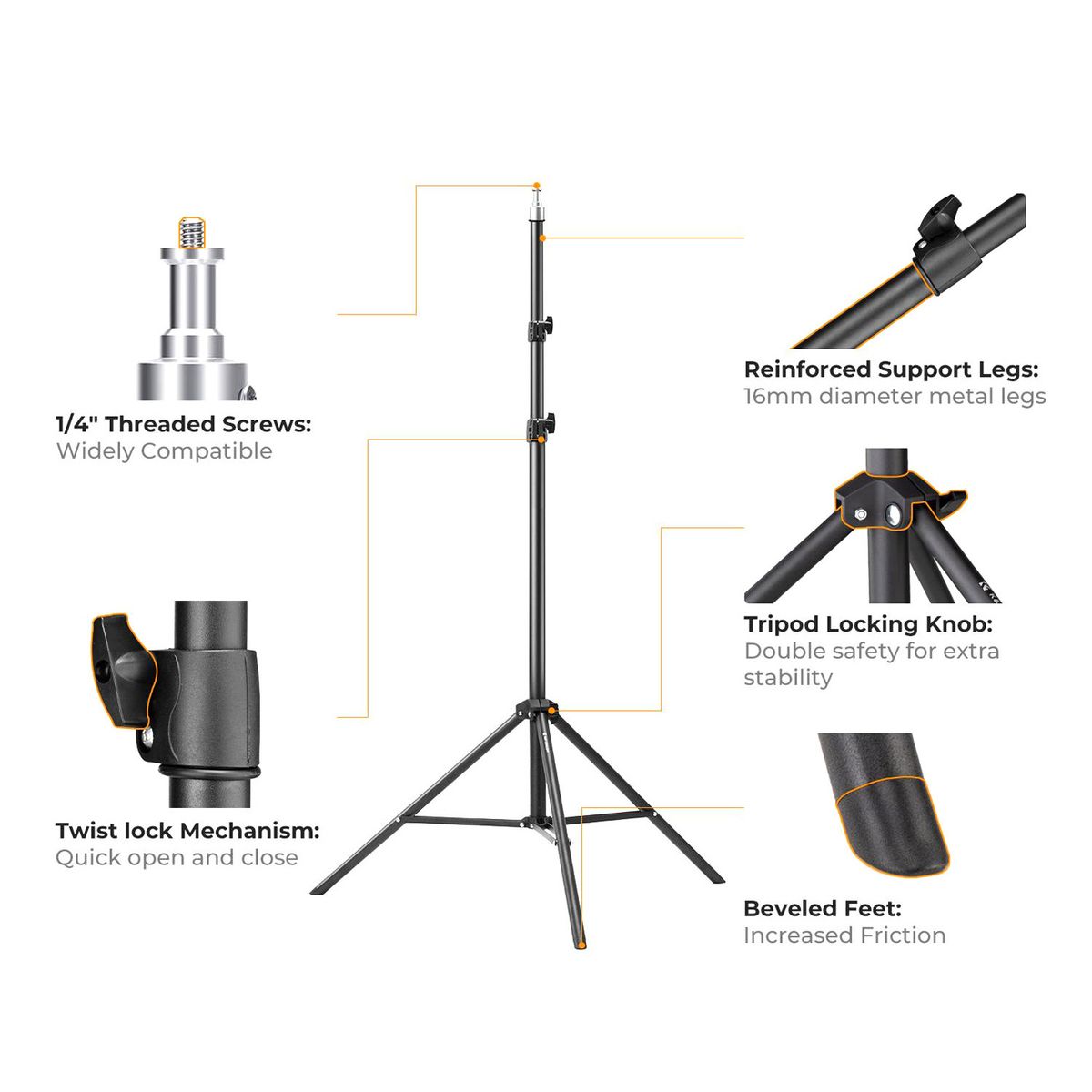 K&F CONCEPT - Parante de 2.3 metros de aluminio + funda - K&F Concept