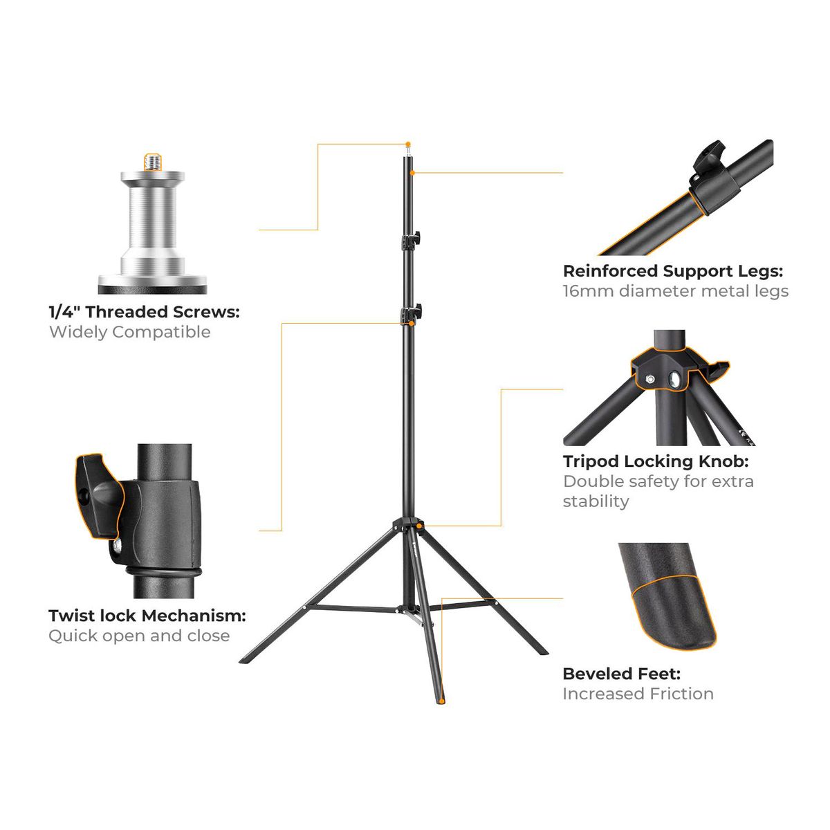 K&F CONCEPT - Parante de 2.8 metros de aluminio - K&F Concept