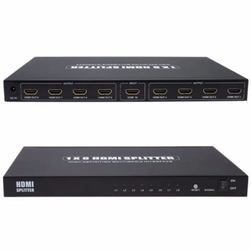 OEM - Splitter HDMI 1x8 4K Conecta hasta 8 TVS 8 Dispositivos a la Vez
