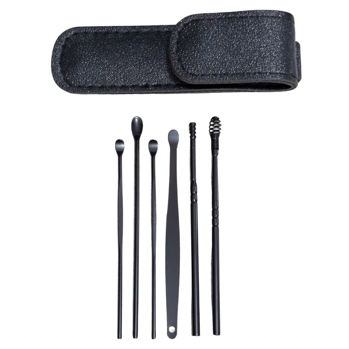 OEM - Limpiador de Oídos 6 en 1 Negro