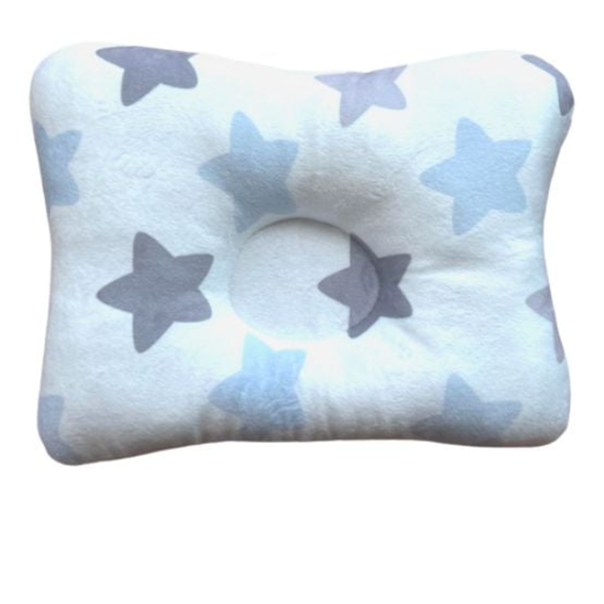 GENERICO - Almohada para Bebé Anti-Cabeza Plana - Gris con Celeste